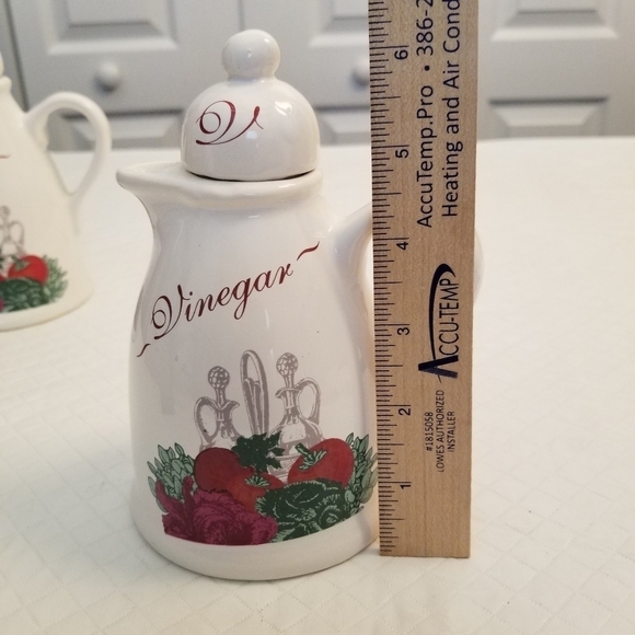 Oil & Vinegar Cruet White Cermanic Cert International Corp Made In Portugal VTG - Picture 5 of 12